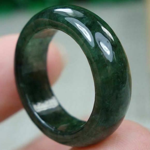 Certified Green 100% Natural A jadeite jade Ring 戒指 5.9# - Picture 11 of 11